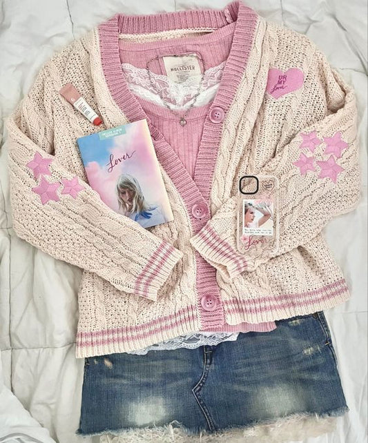 Lover Cardigan, Taylor Swift Cardigan - Lover Album Knitted Cozy Cardigan 01