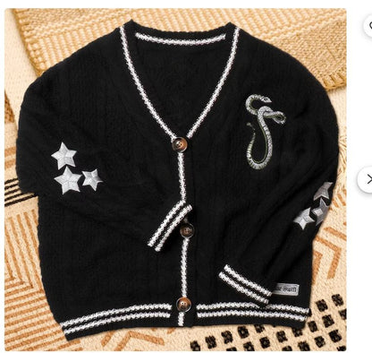 Reputation Cardigan. Black Snake Cardigan